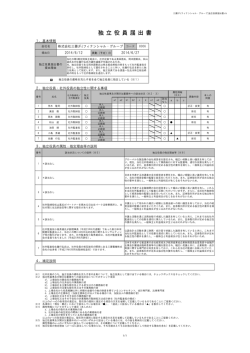 独立役員届出書 - 名古屋証券取引所