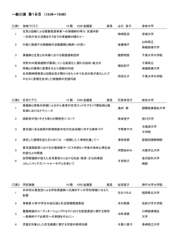 一般口演 第1日目 （13:30～15:00）