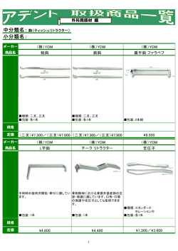 中分類名： 小分類名：
