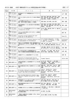 ポスター発表一覧 [PDF:87.5KB] - NiCT
