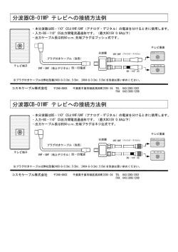 分波器CB-01WP テレビへの接続方法例 分波器CB  - コスモケーブル