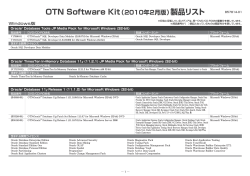 OTN Software Kit（2010年2月版）製品リスト - Oracle Technology