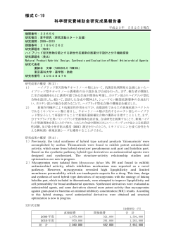 様式 C-19 科学研究費補助金研究成果報告書 - KAKEN - 科学研究費