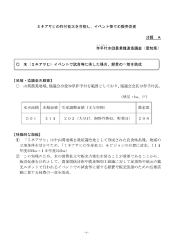 ミネアサヒの作付拡大を目指し、イベント等での販売促進 分類 A 作手村