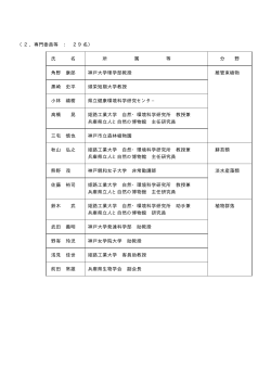委員名簿（専門委員） - 兵庫県