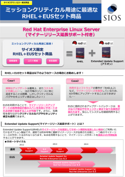 ミッションクリティカル用途に最適な RHEL＋EUSセット商品 - サイオス