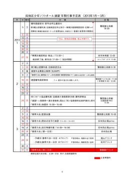 呉地区少年ソフトボール連盟 年間行事予定表 （2013年1月∼3月） 1 2 3