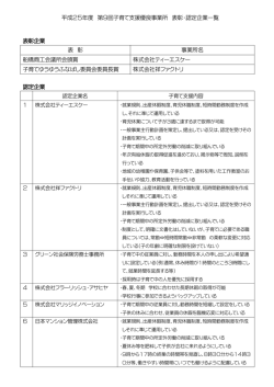 子育て支援優良事業所認定（5社） - 船橋商工会議所