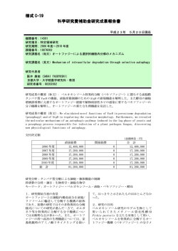 様式 C-19 科学研究費補助金研究成果報告書 科学研究費補助金研究