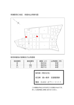 若葉駅西口地区 保留地公売案内図 販売保留地の面積及び  - 埼玉県