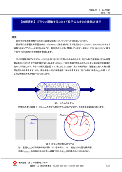 ブラウン運動するコロイド粒子の大きさの表現方法Ⅴ - 株式会社東ソー