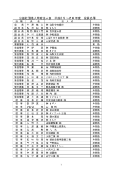 公益社団法人甲府法人会 平成25&sim;26年度 役員名簿