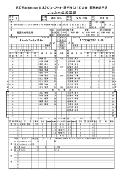公式記録 - 関西クラブユースサッカー連盟