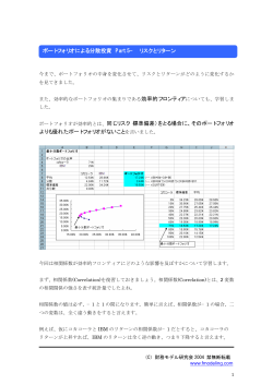 ポートフォリオが効率的とは、同じリスク（標準偏差）をとる場合に、その