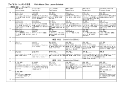 ヴァイオリン レッスン日程表 Violin Master Class Lesson Schedule