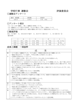 学校行事 運動会 評価委員会 成 果