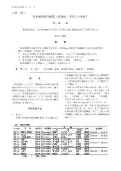 ＜資 料＞ 和牛産肉能力検定（直接法：平成19年度）
