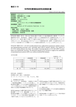 様式 C-19 科学研究費補助金研究成果報告書 - KAKEN - 科学研究費