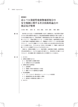 高レベル放射性廃棄物地層処分の 安全規制に関する社会技術的論点の