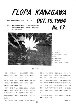 17号（1984年10月15日発行 pdfファイル 3.5MB） - 神奈川県植物誌調査会