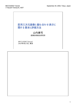 医用三次元画像と重ね合わせ表示に 関する要求と評価方法 山内康司