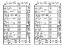 ベーカリーみんと注文票 TEL・FAX0884-23-2204 所属  - Biglobe