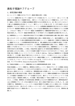 （各サブグループ研究活動状況） [PDF 1.9MB] - 物理学専攻 - 首都大学