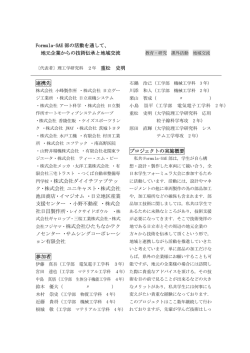 Formula-SAE 部の活動を通して、 地元企業からの技術伝承と地域交流