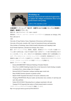 共催国際ワークショップ「地力学・地質学における崩壊メカニズムの物理