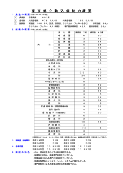 東 京 都 立 駒 込 病 院 の概 要 - がん・感染症センター都立駒込病院