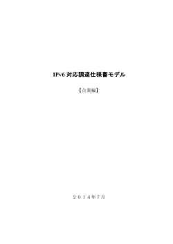 IPv6対応調達仕様書モデル（企業編） - 総務省