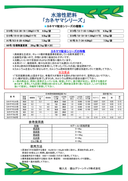 水溶性肥料 「カネヤマシリーズ」 - 鐘山グリーンテック