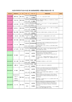 （博士後期後期課程）公開論文発表会日程一覧 - 長崎大学大学院生産