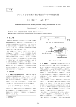 GPU による倍精度浮動小数点データの高速圧縮 - 東京都立産業技術
