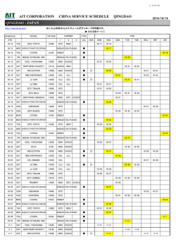 AIT CORPORATION CHINA SERVICE SCHEDULE  - エーアイテイー