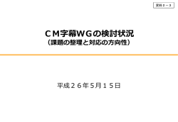 資料2－3 CM字幕WGの検討状況（事務局提出） - 総務省