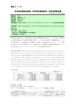 研究成果報告書 - KAKEN - 科学研究費助成事業データベース