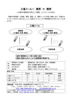 工場メール～ 携帯 ⇒ 携帯