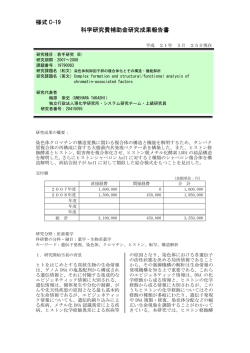 様式 C-19 科学研究費補助金研究成果報告書 - KAKEN - 科学研究費