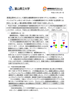医薬品原料などとして重要な鏡像異性体(※)を持つアミン  - 富山県立大学