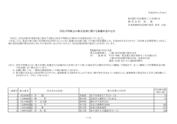 株 式 会 社 松 屋 所在不明株主の株式売却に関する異議申述の公告