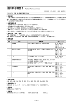 薬の科学実習Ⅰ - 1年生（薬学科）