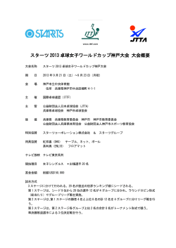スターツ 2013 卓球女子ワールドカップ神戸大会 大会概要 - 日本卓球協会