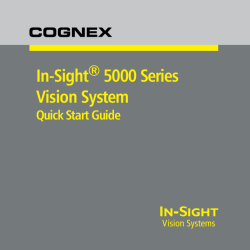 In-Sight® 5000 Series Vision System Quick Start Guide - CLPA