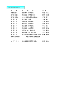 世話人会・会員 - 門真市中小企業サポートセンター