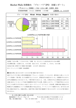 Market Walk実需動向 「IPO 初値ブル・ベアレポート」 - マーケット・ウォーク