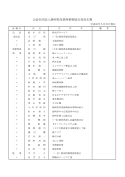 公益社団法人静岡県産業廃棄物協会役員名簿