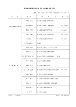 高知県人権尊重の社会づくり協議会委員名簿