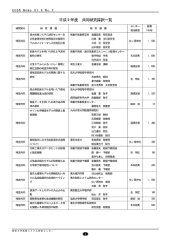 平成 9 年度 共同研究採択一覧 - 東京大学 大気海洋研究所 気候