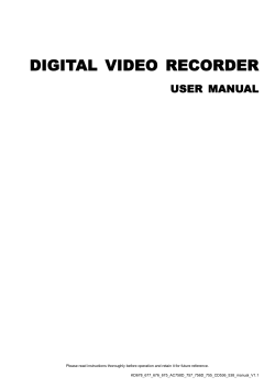DIGITAL VIDEO RECORDER - Security Alarm Shop, Inc